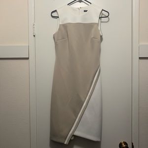 Tan and white Tommy Hilfiger sheath dress